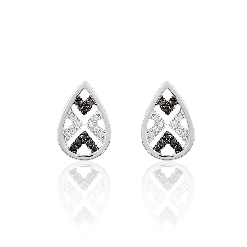 Boucles D'oreilles Puces Or Blanc Diamant - Spannringe Damen | OROVIVO