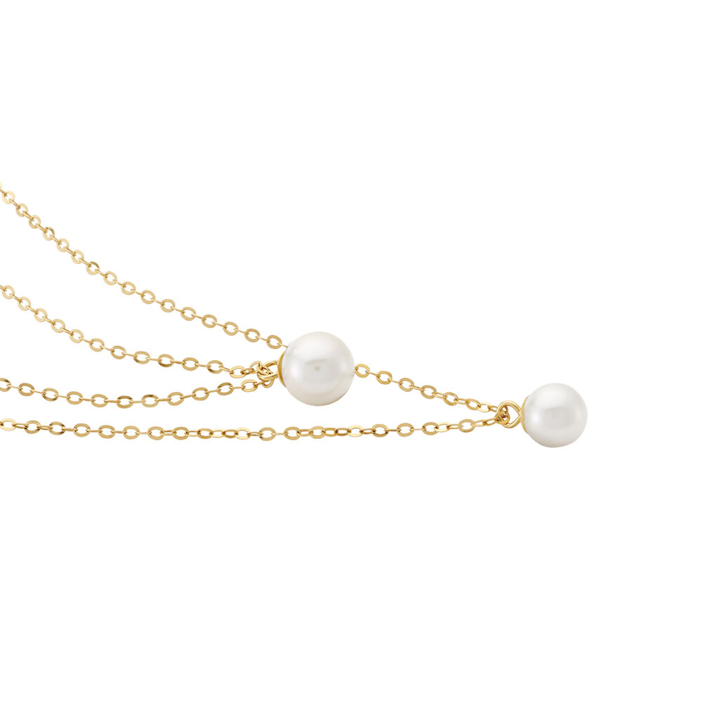 Damen Collier Gold 375 (9 Karat) Zuchtperle Perlmutt