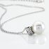 RITEJ Damen Collier Silber 925 Synthetische Perle Weiß 1,2 ct B 1,2 mm