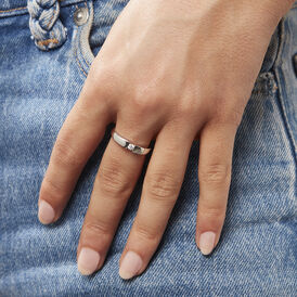 Spannring Weißgold 375 Diamant 0,08ct Kreis Valencia - Ringe mit Edelsteinen Damen | OROVIVO