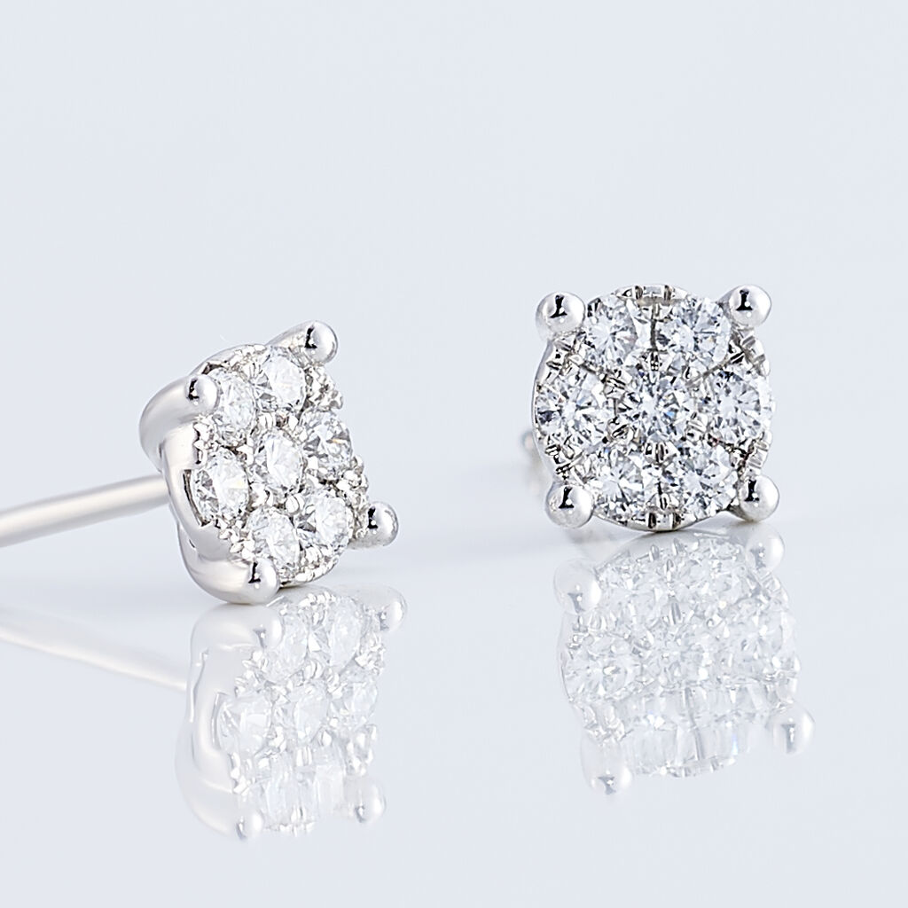 Boucles D'oreilles Or Weiss Charlene - Spannringe Damen | OROVIVO