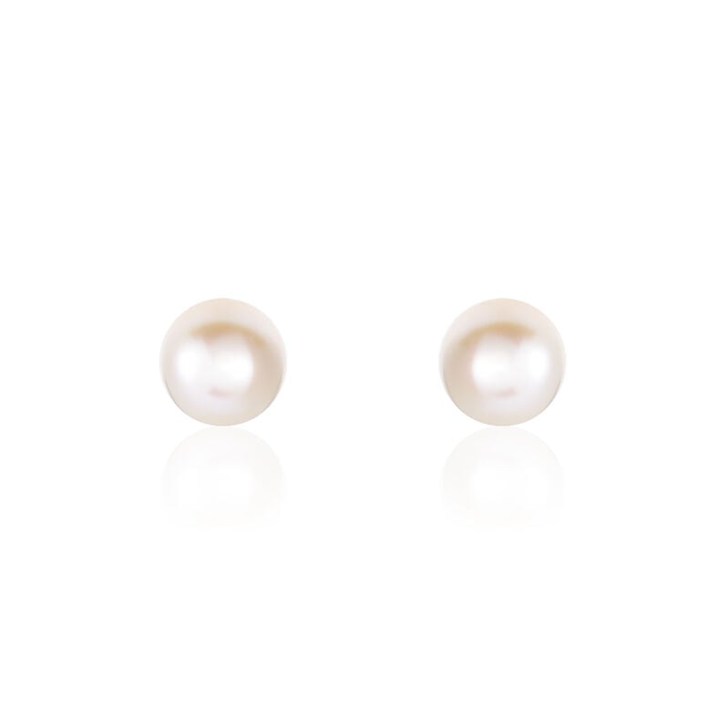 Damen Perlenohrringe Gold 375 Zuchtperle 6-6,5mm - Ohrstecker Damen | OROVIVO