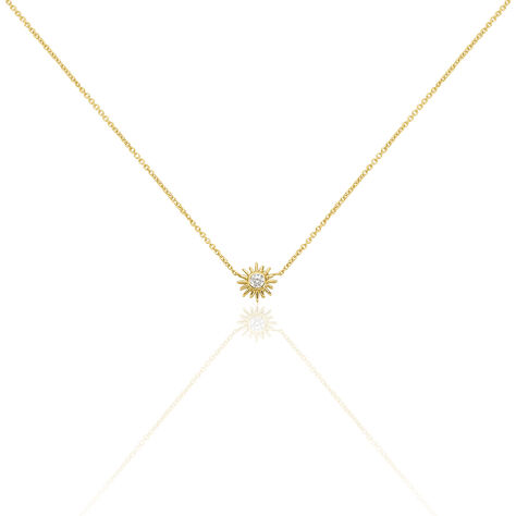 Damen Collier Silber vergoldet 925 Zirkonia Sonne Sun - Halsketten Damen | OROVIVO