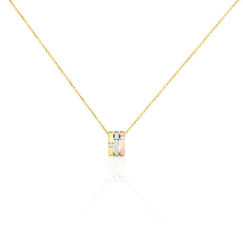 Damen Halskette Gold 375 Tricolor Diamanten 0,03ct - Halsketten Damen | OROVIVO