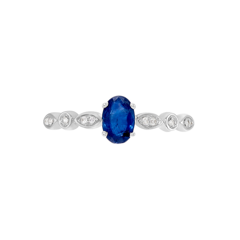 Bague Or Weiss Et Saphir Michaela - Spannringe Damen | OROVIVO