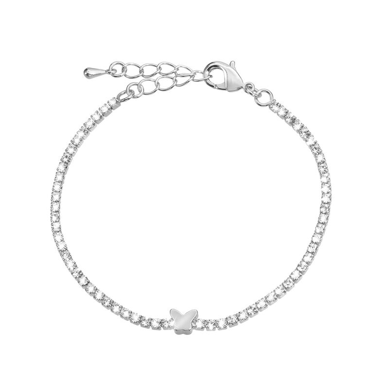Bracciale in metallo rodiato e cristalli - Spannringe Damen | OROVIVO