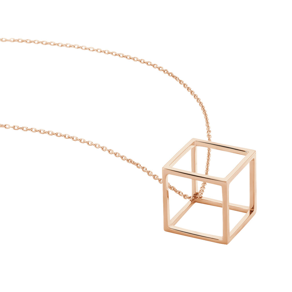 HIJA Damen Collier Silber rosevergoldet 925 Raute