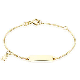 Kinder Id Armband Panzerkette Gold 333 Bärchen - ID-Armbänder Kinder | OROVIVO