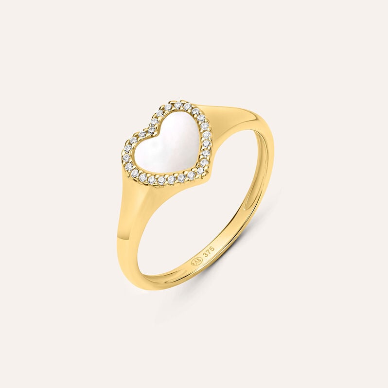 Anello Chevalier Beverly Oro Giallo Madreperla Cubic Zirconia - Spannringe Damen | OROVIVO