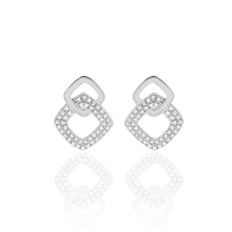 Boucles D'oreilles Or Weiss Danka Pendan - Spannringe Damen | OROVIVO