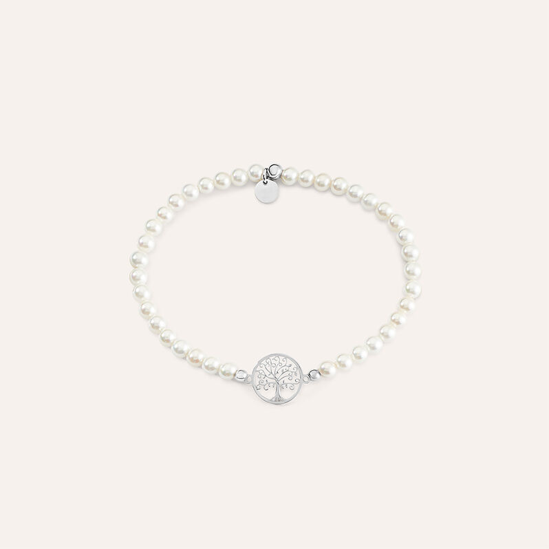 Bracciale Silver Pearls Argento Rodiato Perla sintentica - Spannringe Damen | OROVIVO