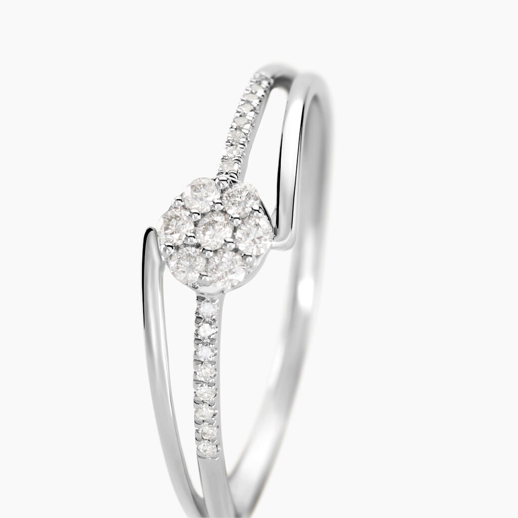Bague Solitaire Atalante Or Blanc Diamant - Spannringe Damen | OROVIVO