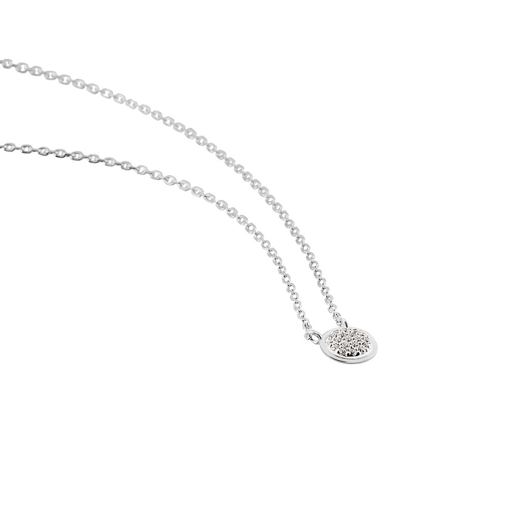 Collier Argent Rhodie Vickie Forme Ronde Pavage Oxydes De Zirconium - Spannringe Damen | OROVIVO