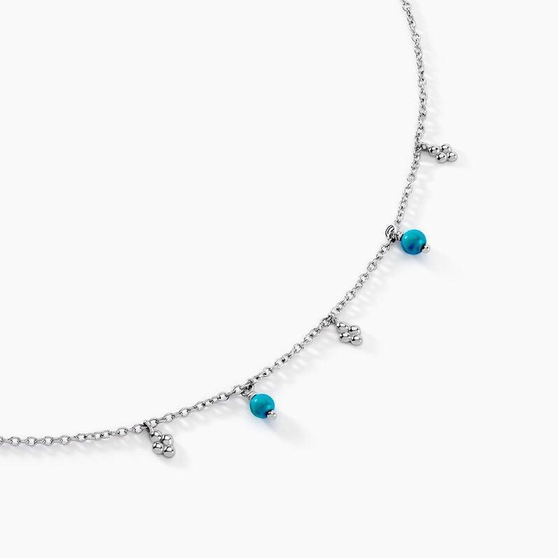 Collier Adiva Argent Weiss Turquoise - Spannringe Damen | OROVIVO