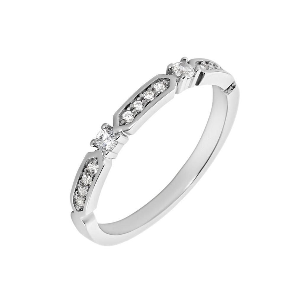 RENATA Damen Ring Silber Silber 925 Zirkonia Weiß 0,07 ct, Ring mit Stein