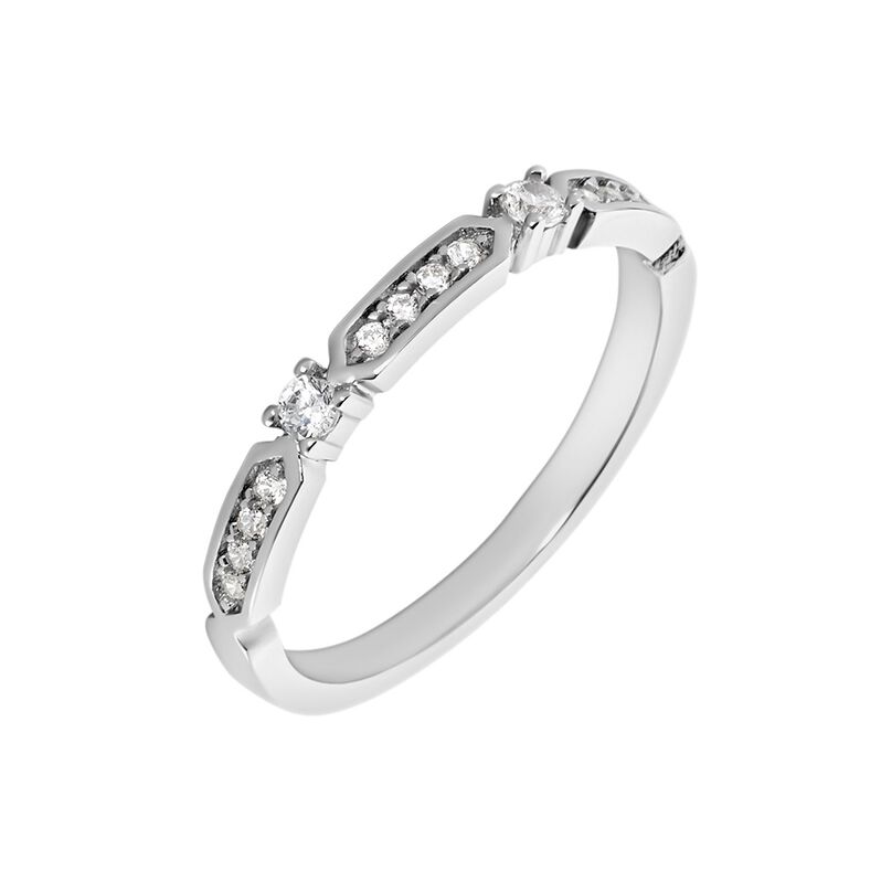 RENATA Damen Ring Silber Silber 925 Zirkonia Wei&szlig; 0,07 ct - Ringe mit Stein Damen | OROVIVO