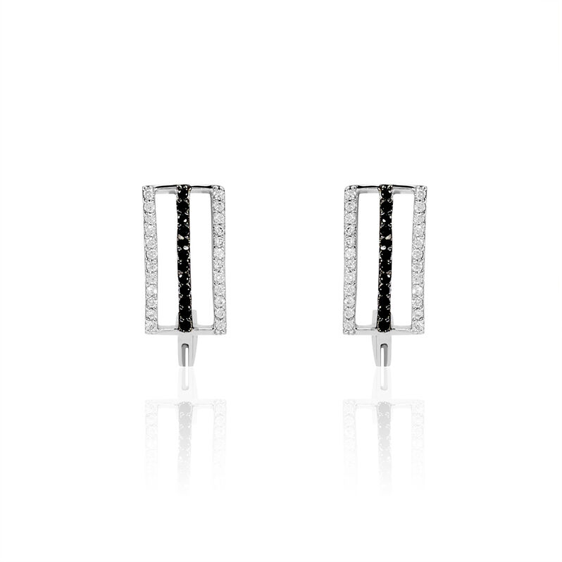 Boucles D'oreilles Puces Lucille Argent Blanc Oxyde De Zirconium - Spannringe Damen | OROVIVO