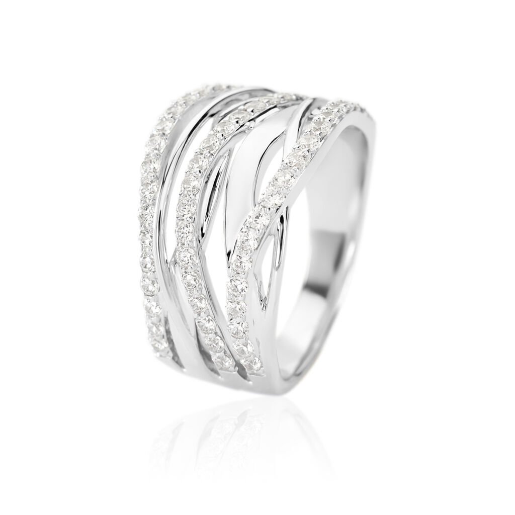 Damen Ring Silber 925 Rund Weiß Geometrisch Brianna - Ringe mit Stein Damen | OROVIVO
