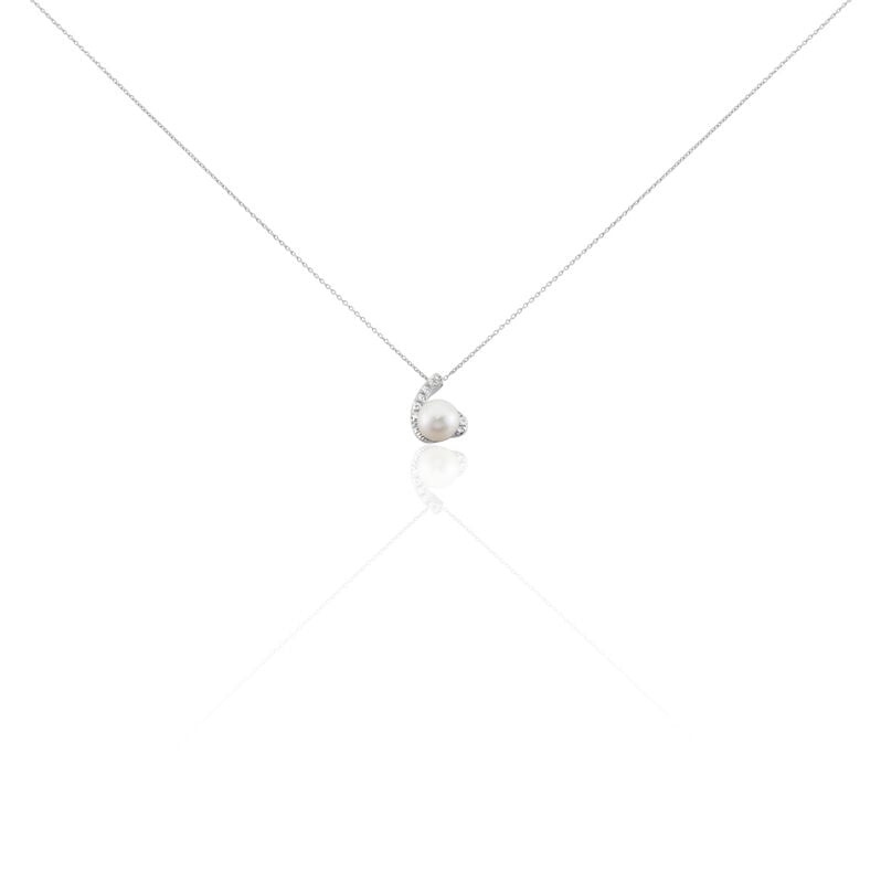 Collier Angel Or Weiss Perle De Culture Oxyde - Spannringe Damen | OROVIVO