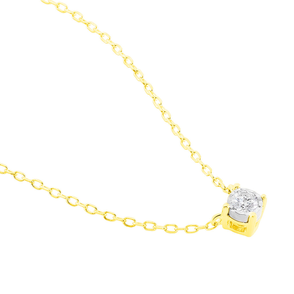 Damen Collier Gold 375 Diamant 0,08ct Illusion Pastille - Halsketten Damen | OROVIVO