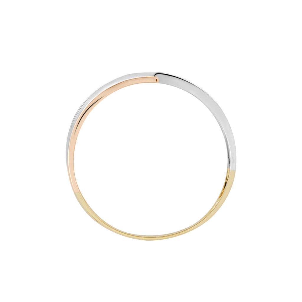 CROISEE 5 Damen Ring Gold Tricolor Gold / Wei&szlig; / Ros&eacute; 375 (9 Karat) Diamant Wei&szlig; 0,020 ct Welle