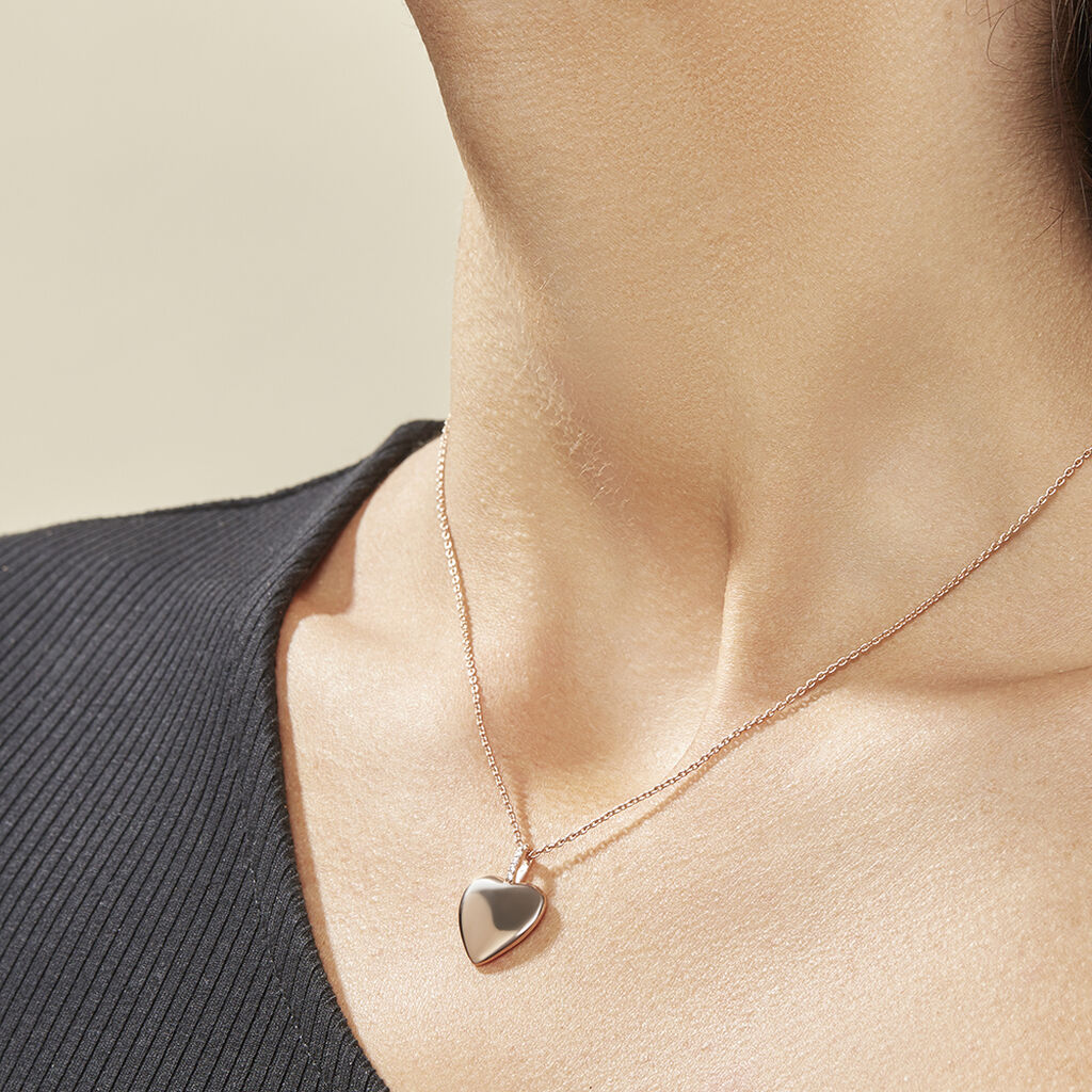 Damen Halskette Silber 925 Rosé Vergoldet Herz - Halsketten Damen | OROVIVO
