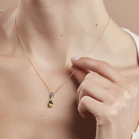 LAYLA 2 Damen Collier Gold 375 (9 Karat) Peridot Gr&uuml;n 2,05 ct Oval - Halsketten Damen | OROVIVO