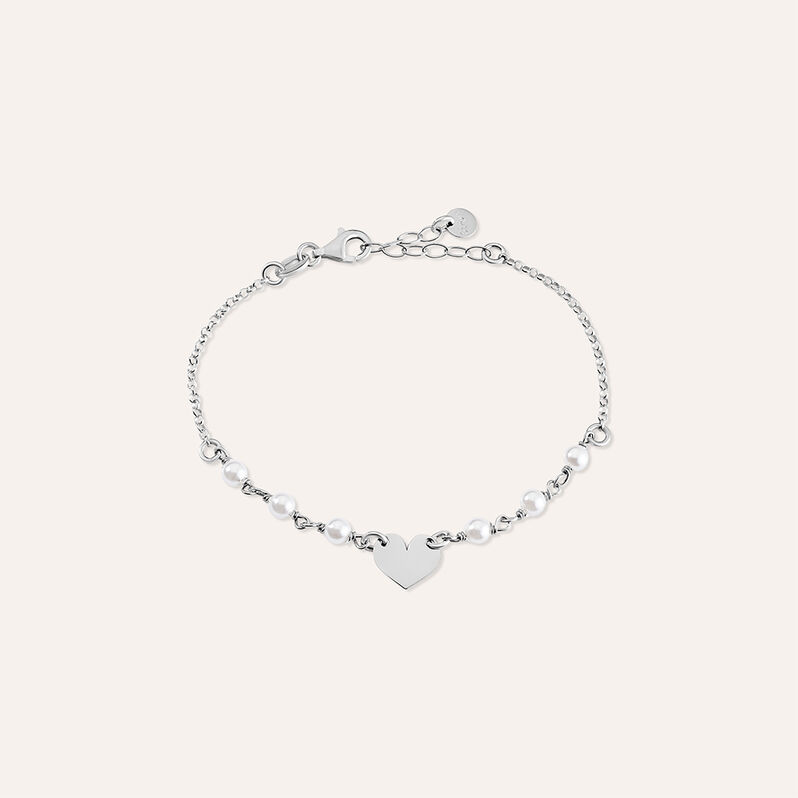 Bracciale Silver Pearls Argento Rodiato Perla sintentica - Spannringe Damen | OROVIVO