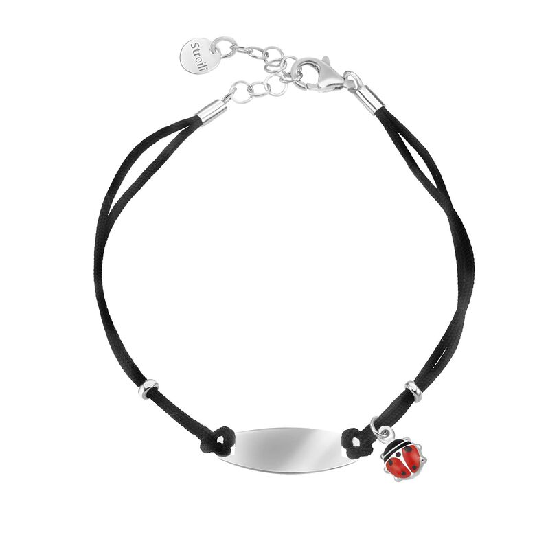Bracciale coccinella in argento smalto e sagola - Spannringe Kinder | OROVIVO