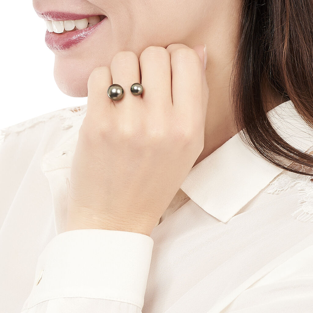 Bague Or Gris  Et Perle - Spannringe Damen | OROVIVO
