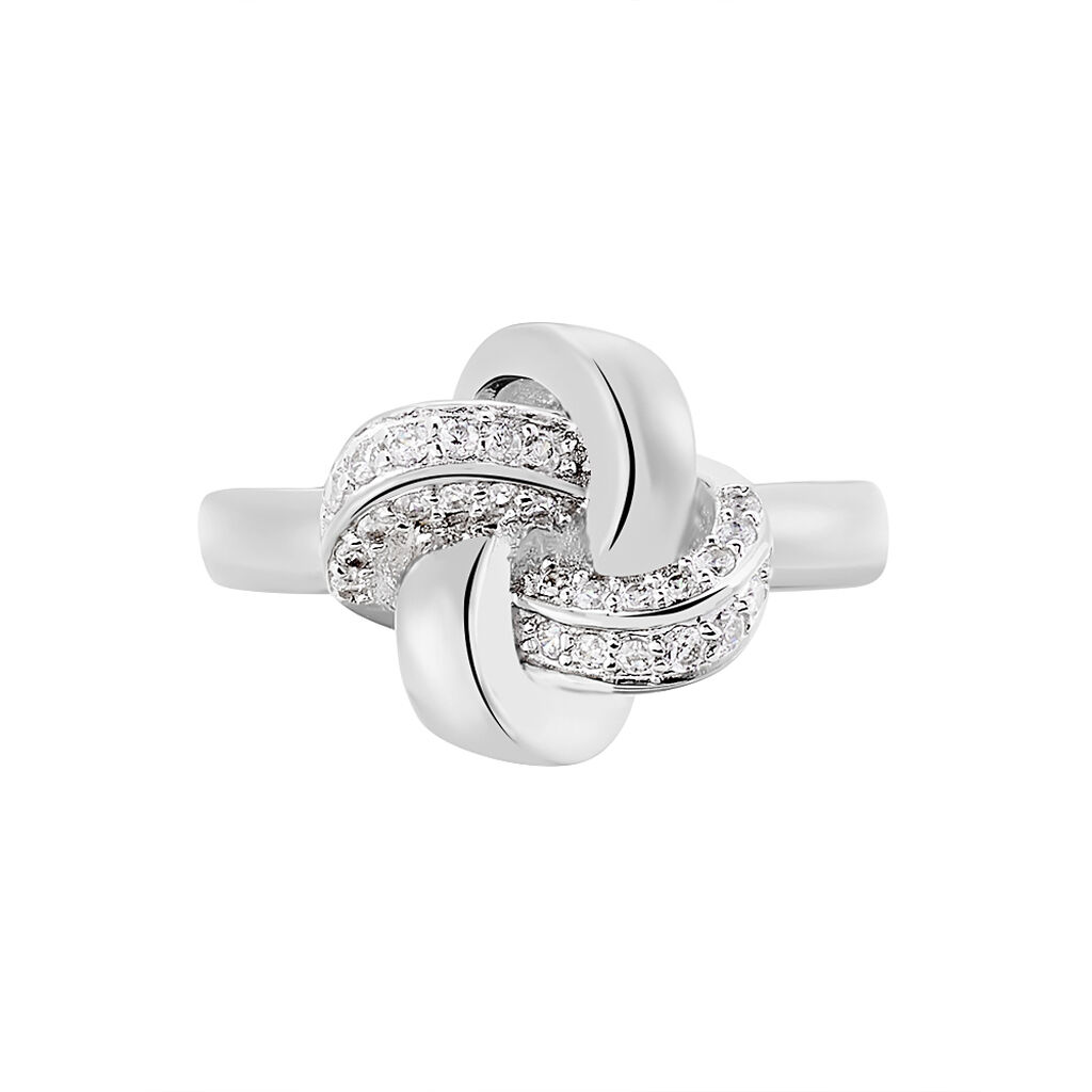 KOKINA Damen Ring Silber 925 Zirkonia Wei&szlig;
