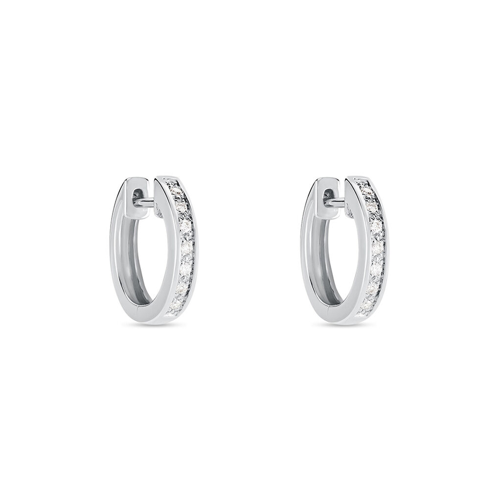  Creolen Weißgold 585 Diamant 0,07ct Sue 10,00mm  - Creolen Damen | OROVIVO