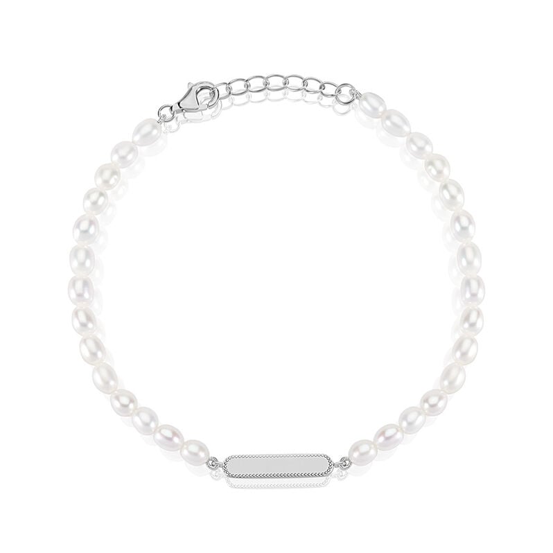Unisex Armband Silber 925 Halbrund Weiß Geometrisch Joy 2cm -  Unisex | OROVIVO