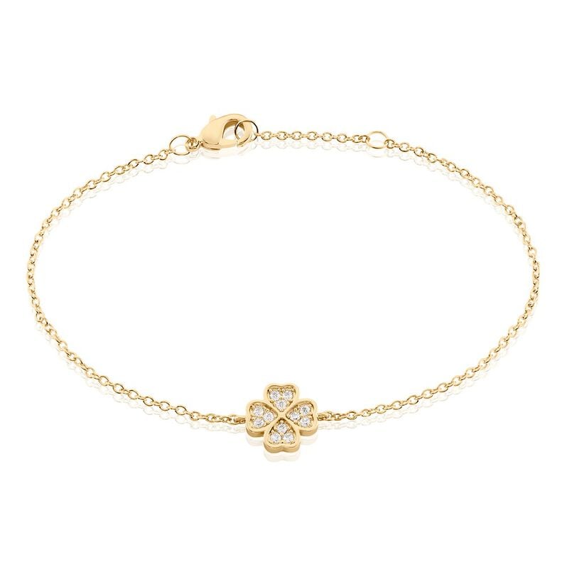 Bracelet Rhosyn Plaqué Or Jaune Oxyde De Zirconium - Spannringe Damen | OROVIVO