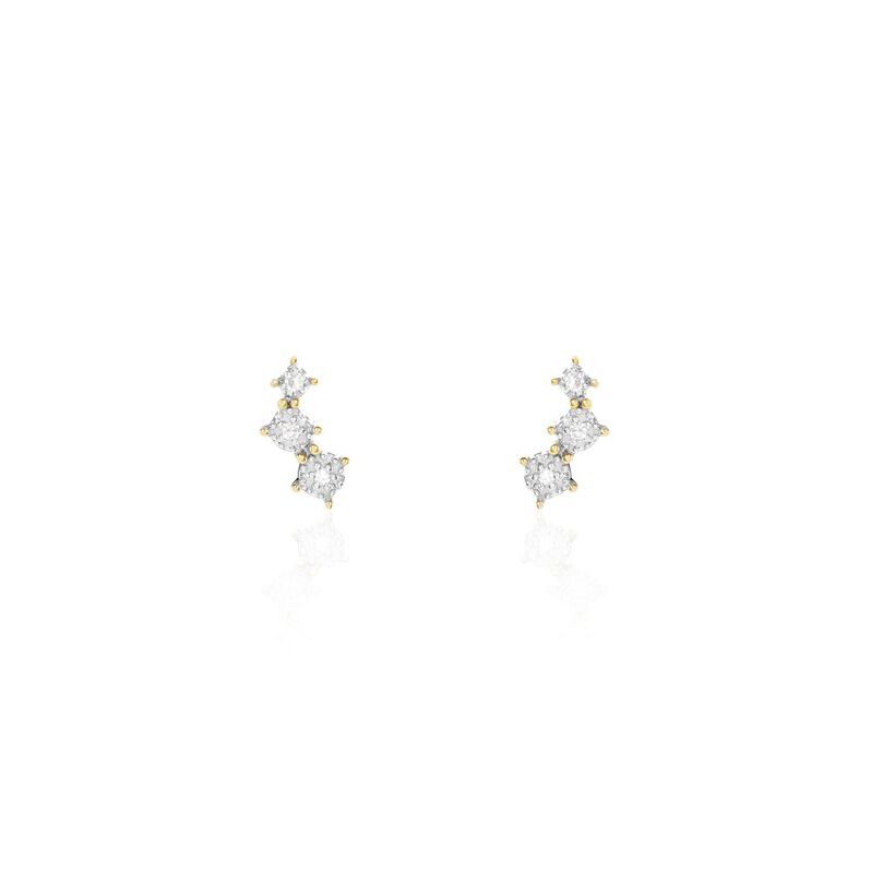 Boucles D'oreilles Puces Xene Or Jaune Diamant - Spannringe Damen | OROVIVO