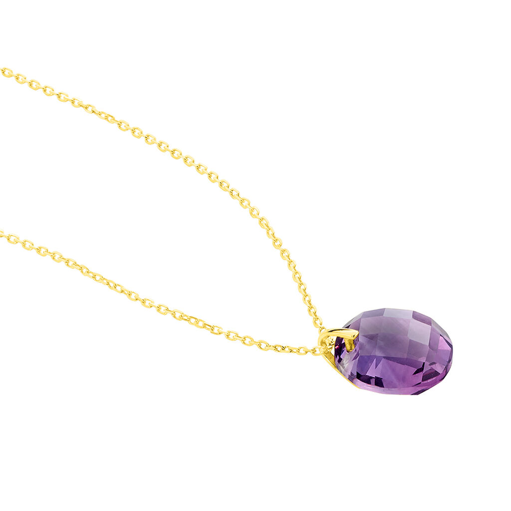 Collier Or Jaune Ludmille Ronde Amethyste - Spannringe Damen | OROVIVO