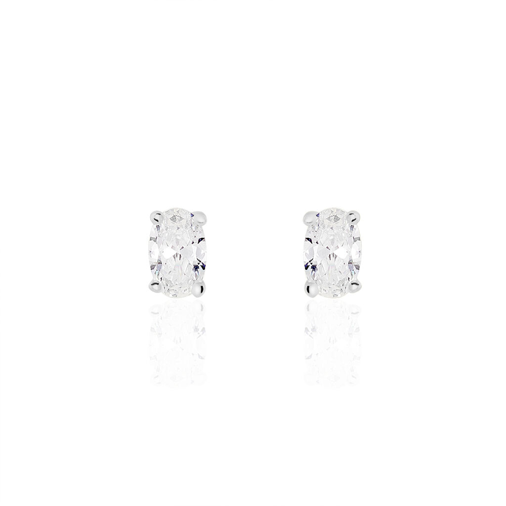 Thumbnail - Damen Ohrstecker Silber 925 Zirkonia Oval Mathilda 3 , Ohrstecker mit Stein