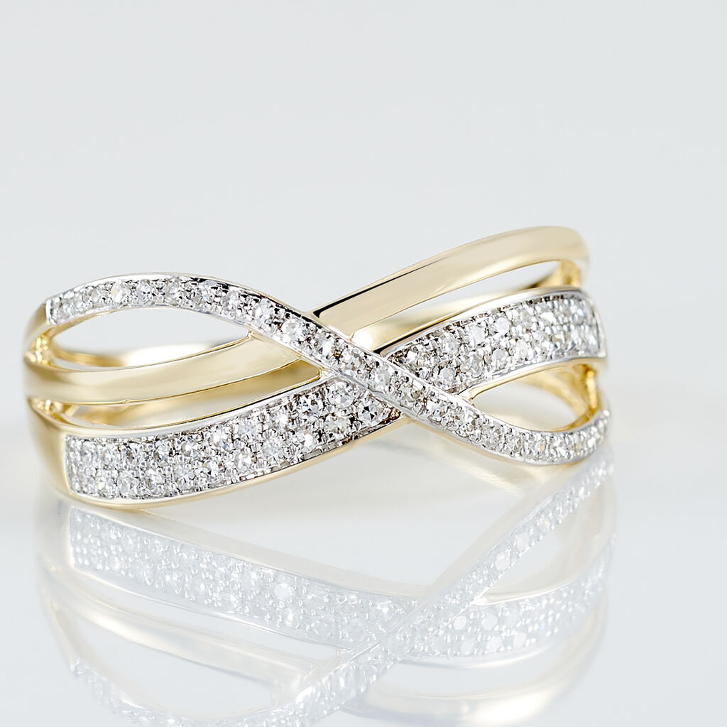 Bague Or Jaune Emilie Diamants - Spannringe Damen | OROVIVO