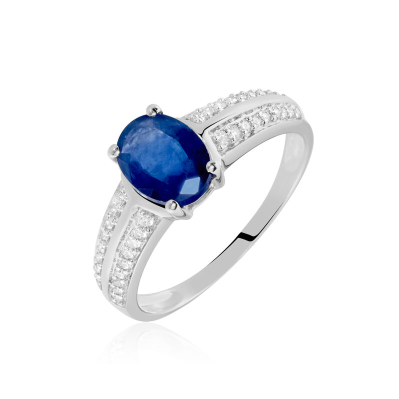 Bague Brewal Or Weiss Saphir Diamant - Spannringe Damen | OROVIVO
