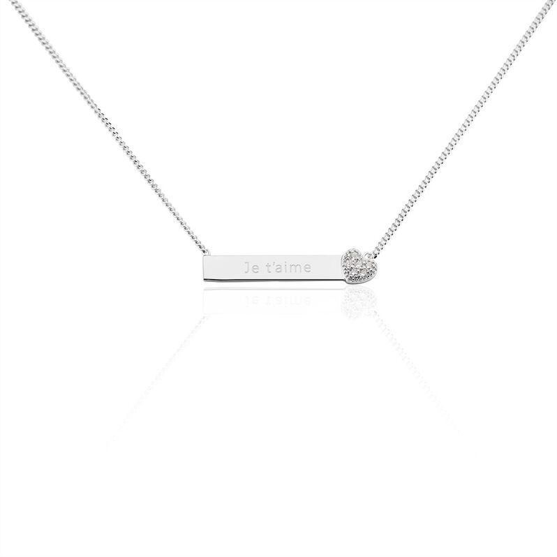 Collier Argent Rhodié Rosule Oxydes De Zirconium - Spannringe Damen | OROVIVO