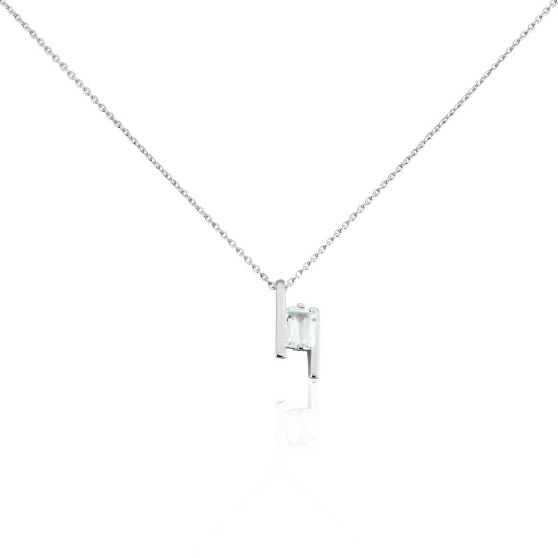 SINEVA Damen Collier Silber Silber 925 Topas Blau 1,25 ct Achteck - Halsketten Damen | OROVIVO