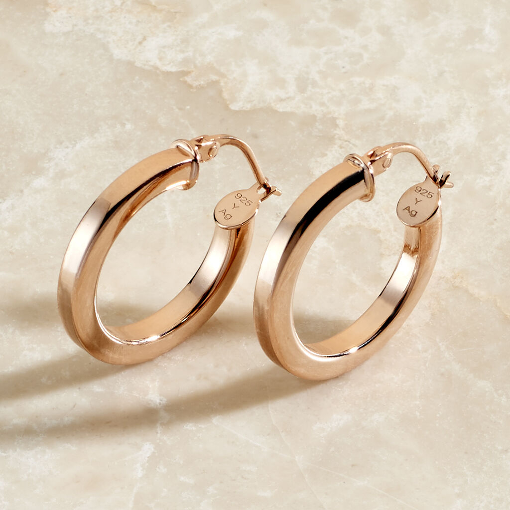 Damen Creolen Silber 925 Rosé Vergoldet - Creolen Damen | OROVIVO