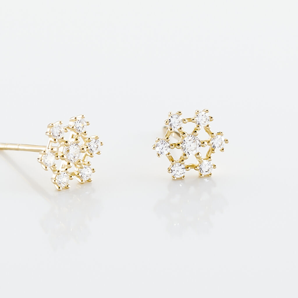 Damen Ohrstecker Gold 375 Zirkonia Schneeflocke Eileen Flocke  - Ohrstecker Damen | OROVIVO