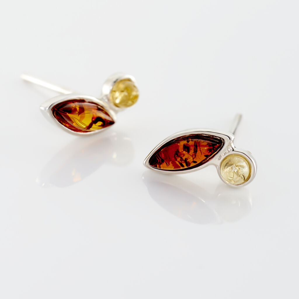 Boucles D'oreilles Ofelia Argent Ambre - Spannringe Damen | OROVIVO