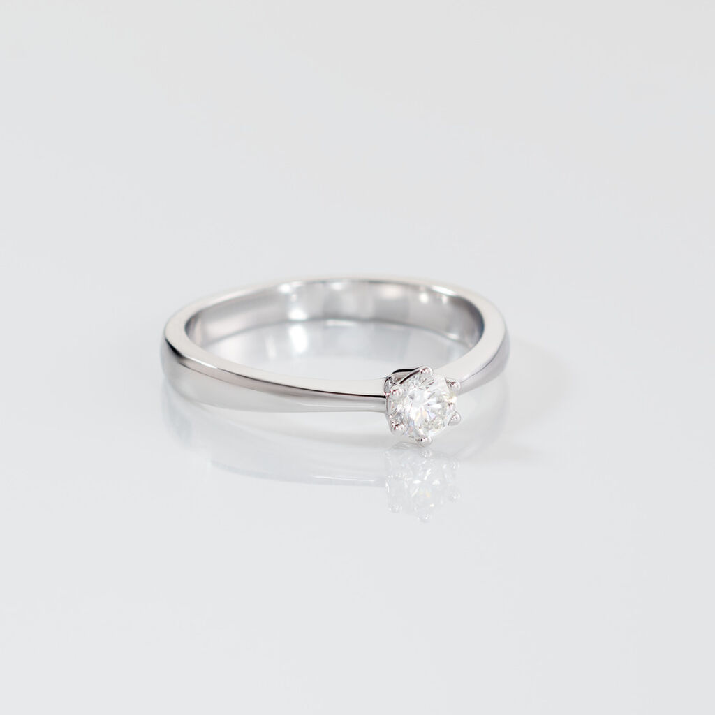 AMARUNE Damen Ring Platin Wei&szlig; 600 Diamant Wei&szlig; 0,25 ct