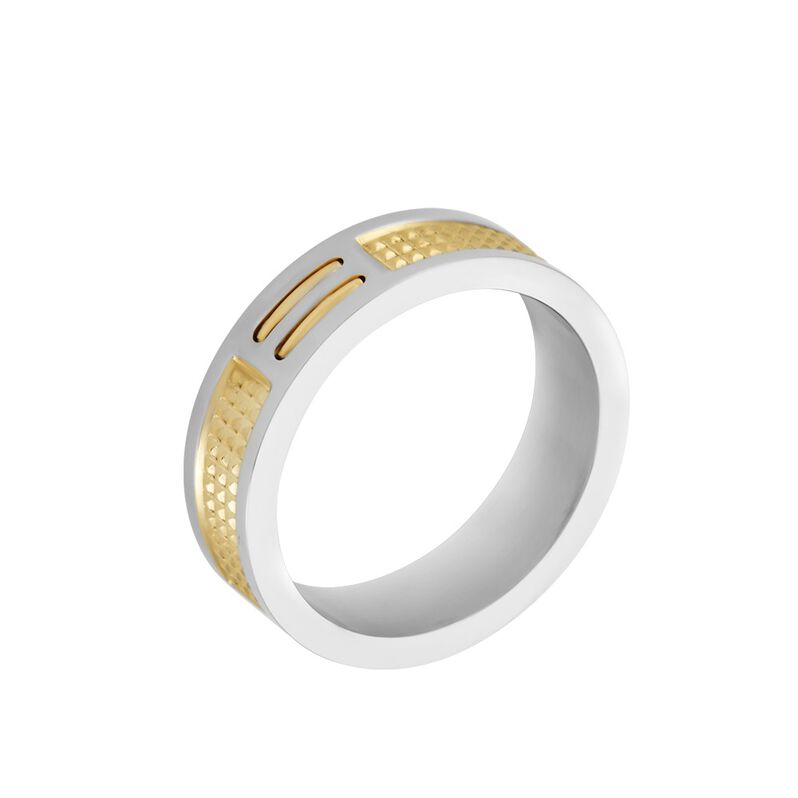 Bague Acier Weiss Et Plaqué Or Apollo - Spannringe Herren | OROVIVO