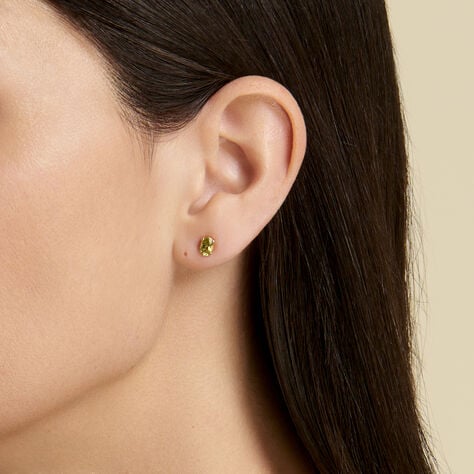 ELENEA Damen Ohrstecker Gold 375 (9 Karat) Peridot Gr&uuml;n 0,94 ct Oval - Ohrstecker Damen | OROVIVO