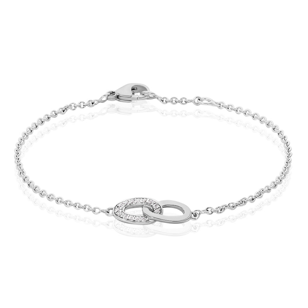 KONNY Damen Armband Silber 925 Zirkonia Wei&szlig; Oval