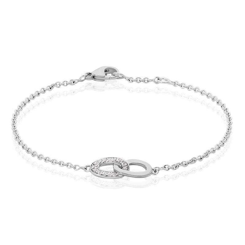 KONNY Damen Armband Silber 925 Zirkonia Wei&szlig; Oval - Armb&auml;nder mit Anh&auml;nger Damen | OROVIVO