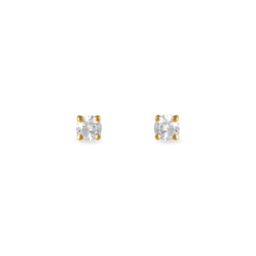 Boucles D'oreilles Puces Clavie Or Jaune Diamant - Spannringe Damen | OROVIVO